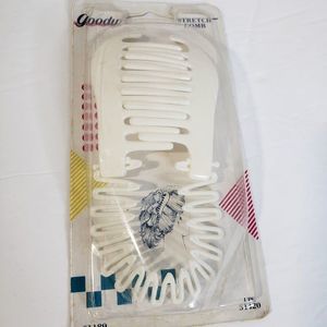 Vintage NEW Goodys White Stretch Comb Hair NOS in Package Never Used Retro RARE